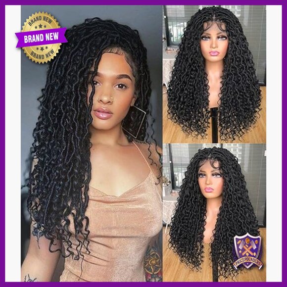 30-Inch Synthetic Full Lace Wig with Curly Ends, Glueless, Bohemian Style main image 6